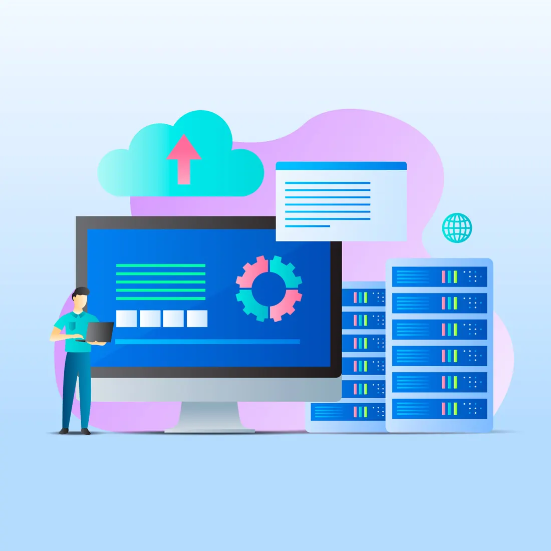 Hybrid cloud and local backup diagram